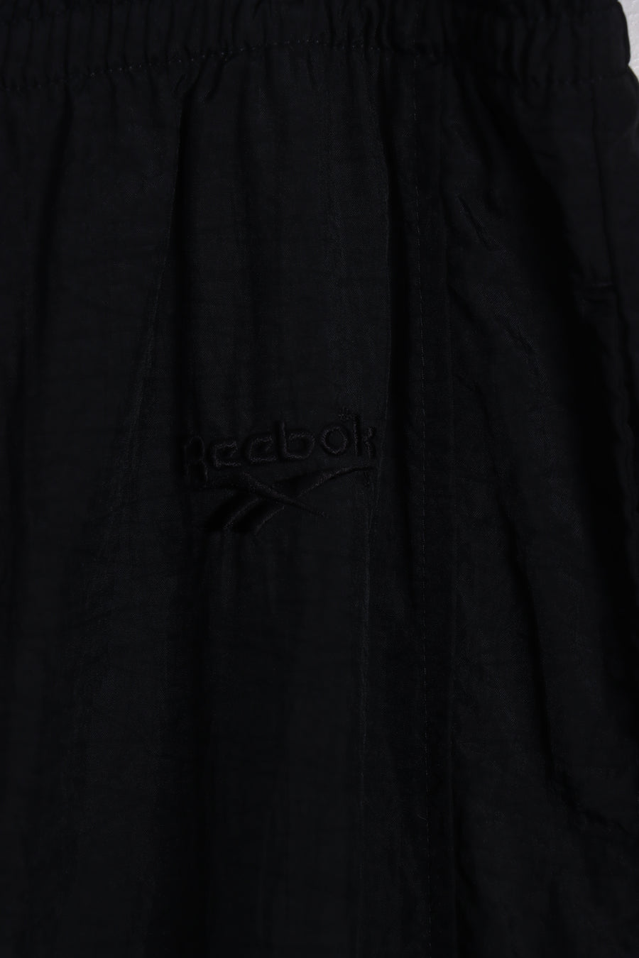 REEBOK Black Embroidered Thin Elastic Waist Track Pants (L)