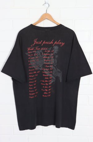 Aerosmith "Just Push Play" 2001 World Tour Front Back T-Shirt (XL)