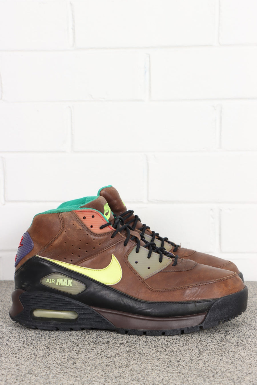 NIKE Air Max 90 Brown Leather Sneaker Boots (11.5)