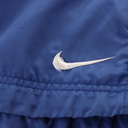 Vintage NIKE Blue & White Embroidered Swoosh Convertible Hood 1/4 Zip Windbreaker (M) Vintage Sole Melbourne