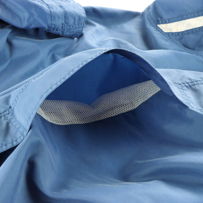 Vintage NIKE Blue & White Embroidered Swoosh Convertible Hood 1/4 Zip Windbreaker (M) Vintage Sole Melbourne