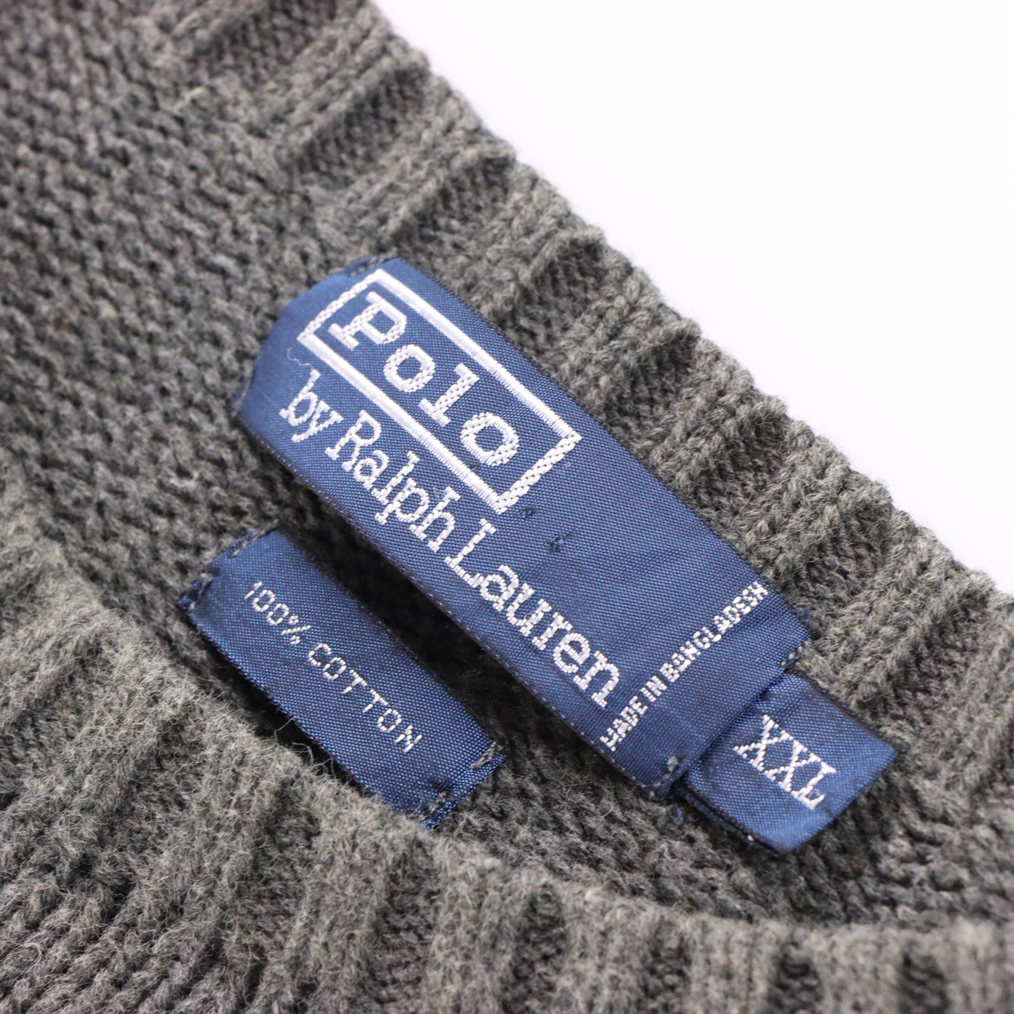 Vintage POLO RALPH LAUREN Embroidered Knit Grey & Black Sweater (XXL) Vintage Sole Melbourne