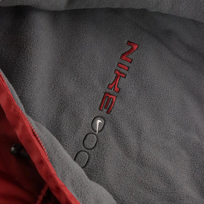 NIKE Vintage REVERSIBLE Swoosh Fleece Lined Zip Up Hooded Red Jacket (XL-XXL)