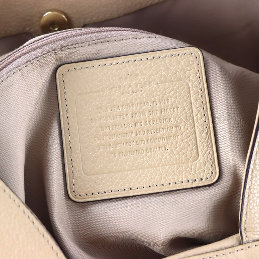 COACH 'Edie' 33547 Beige Leather Hobo Bag
