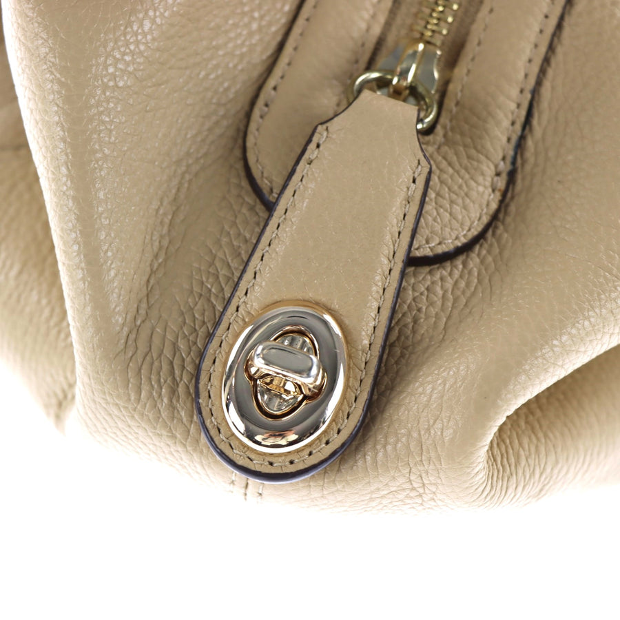 COACH 'Edie' 33547 Beige Leather Hobo Bag