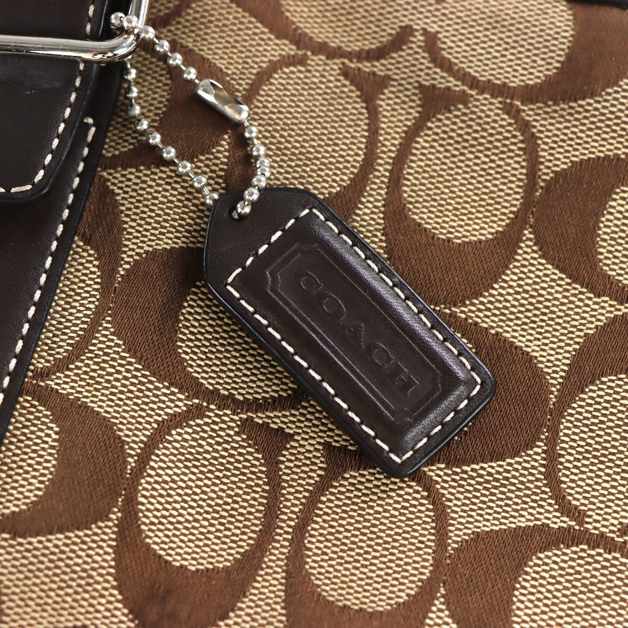 COACH Signature Jacquard 6042 Brown Tote Bag