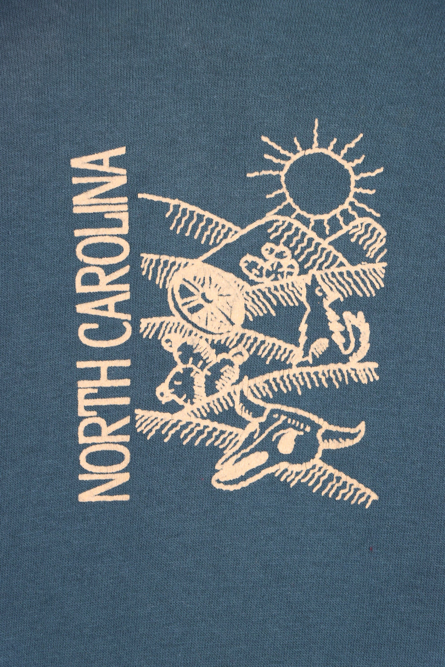 North Carolina Howling Cayotes Texture Print Single Stitch T-Shirt (M) - Vintage Sole Melbourne