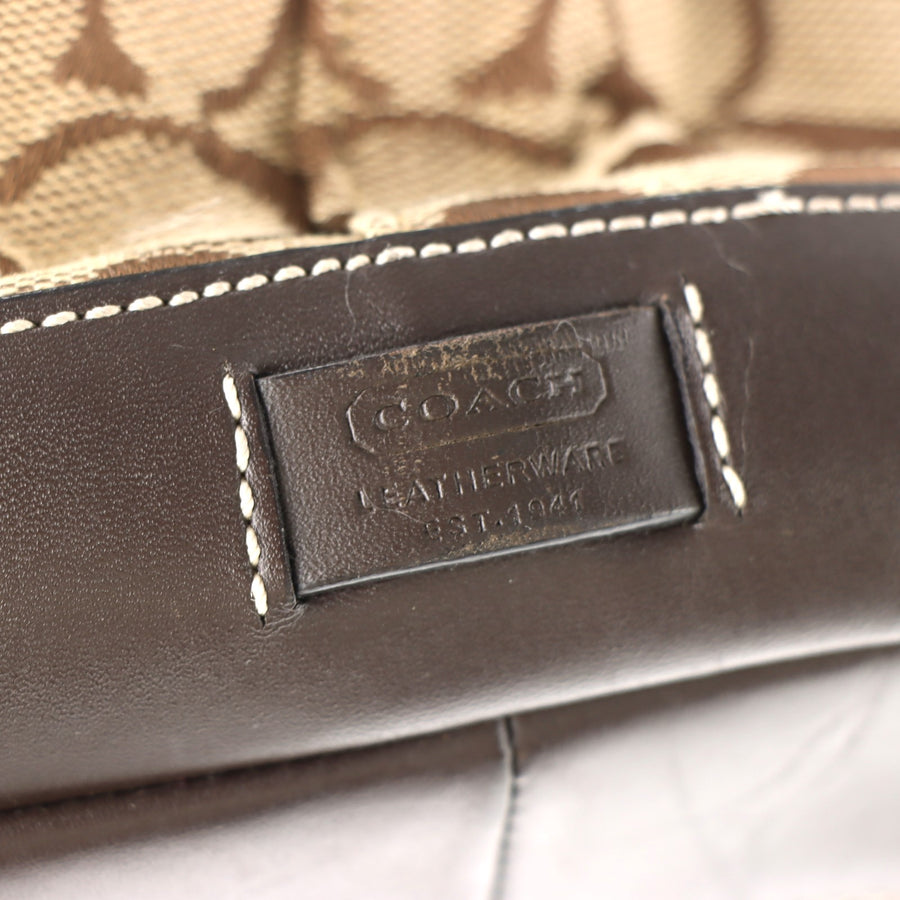 COACH Signature Jacquard 6042 Brown Tote Bag