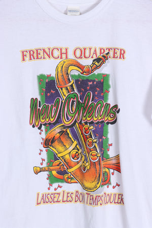 New Orleans French Quarter Colourful Jazz Music Graphic Tee (S-M)