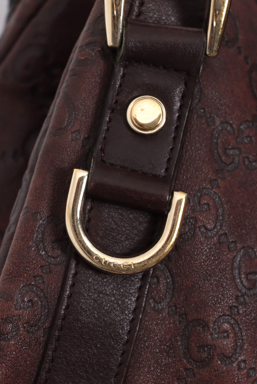 GUCCI 'Guccissima' Abbey Brown Leather Tote Bag
