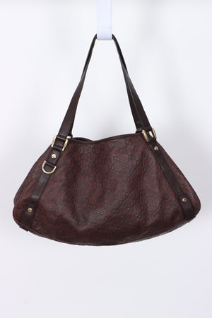 GUCCI 'Guccissima' Abbey Brown Leather Tote Bag