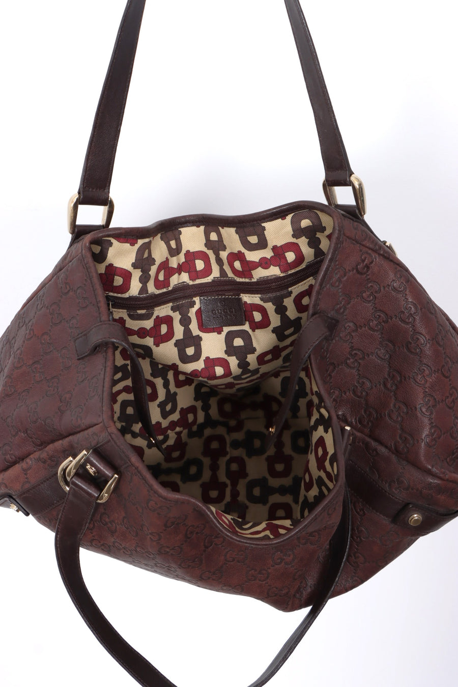 GUCCI 'Guccissima' Abbey Brown Leather Tote Bag
