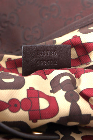 GUCCI 'Guccissima' Abbey Brown Leather Tote Bag