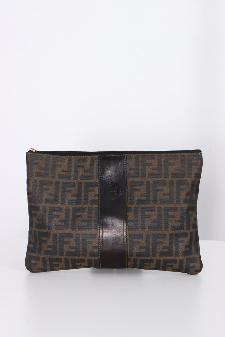 Vintage FENDI Zucca Monogram Logo Clutch Pouch
