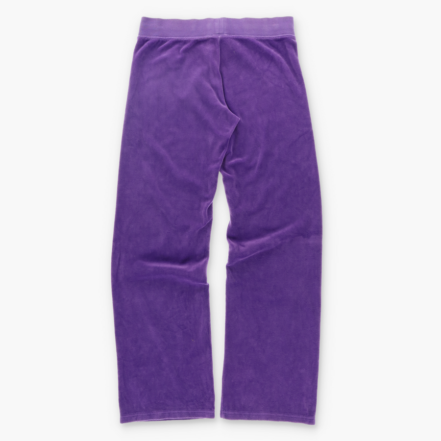 JUICY COUTURE Purple Velvet Y2K Embellished Logo Trackpants (S)