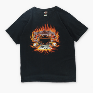 HARLEY DAVIDSON Casino and Flames Redwood City T-Shirt (L)