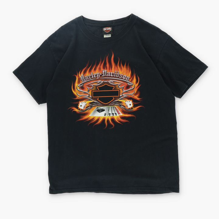 HARLEY DAVIDSON Casino and Flames Redwood City T-Shirt (L)