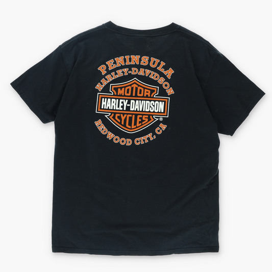 HARLEY DAVIDSON Casino and Flames Redwood City T-Shirt (L)