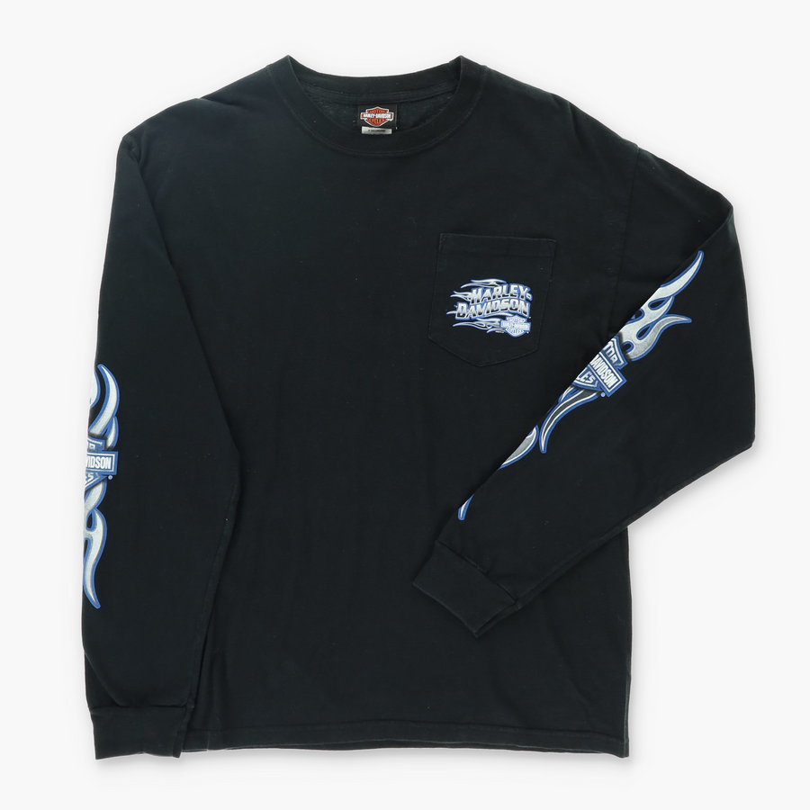 HARLEY DAVIDSON Carson City Long Sleeve Black T-Shirt (L)