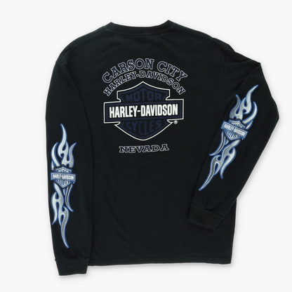 HARLEY DAVIDSON Carson City Long Sleeve Black T-Shirt (L)