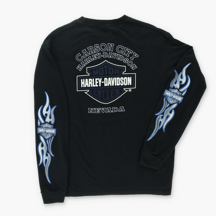 HARLEY DAVIDSON Carson City Long Sleeve Black T-Shirt (L)