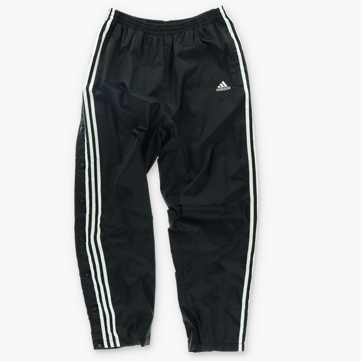 ADIDAS Team 3-Stripe Snap Open Black Track Pants (M)