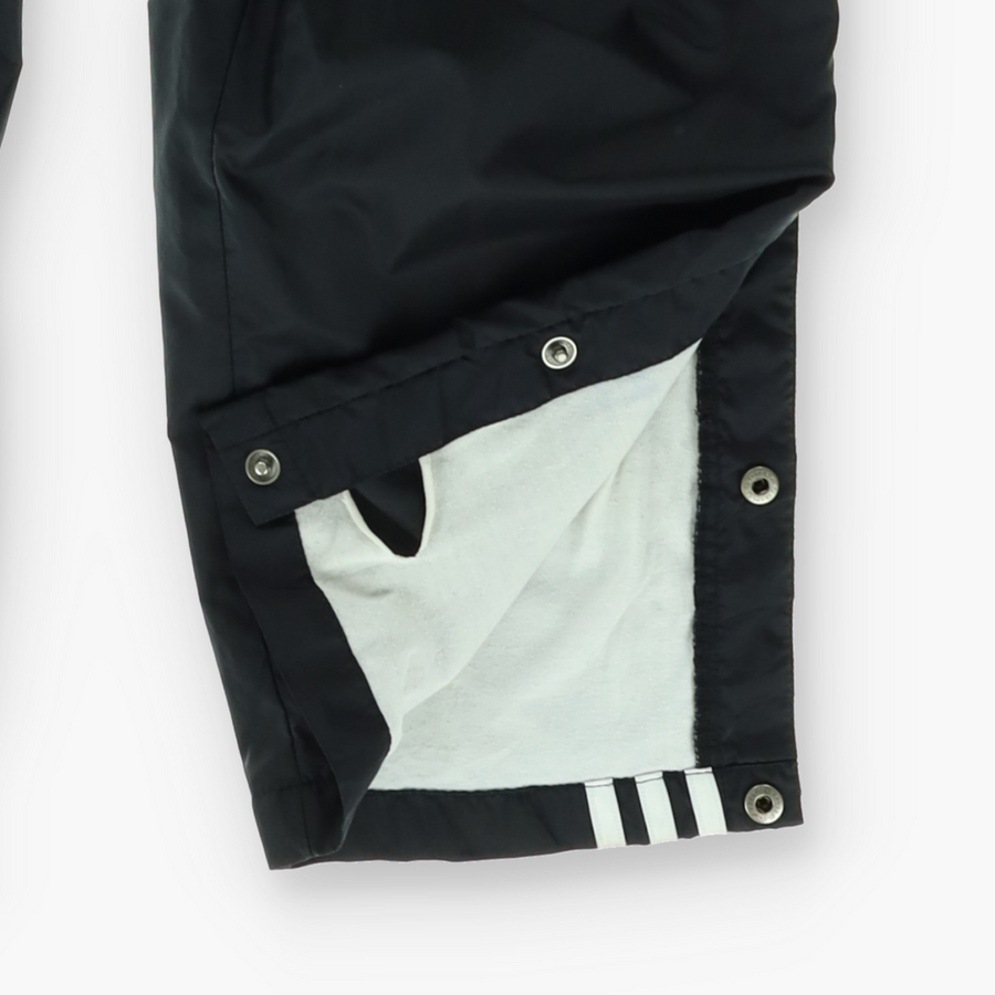 ADIDAS Team 3-Stripe Snap Open Black Track Pants (M)