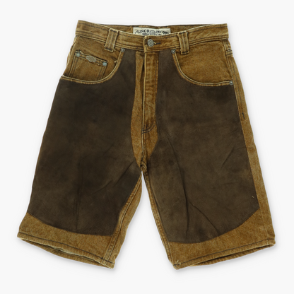 VINTAGE JNCO Double Knee Suede Patch Denim USA Made Shorts (29)