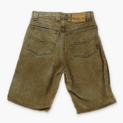 VINTAGE JNCO Double Knee Suede Patch Denim USA Made Shorts (29)