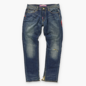 CHRISTIAN AUDIGIER Skull and Roses Embroidered Denim Jeans (34x34)