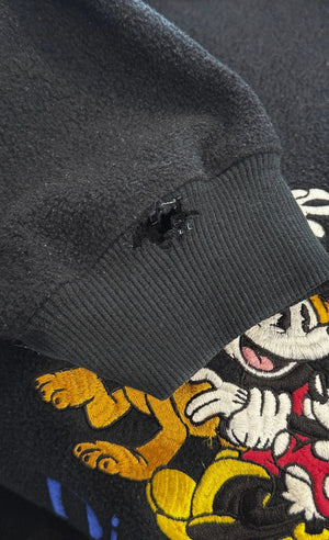 DISNEY ORIGINALS Embroidered Black Fleece Sweatshirt (XL-XXL)