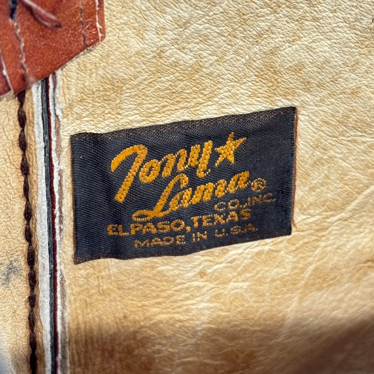 TONY LAMA Embroidered USA Made Tan Leather Western Cowboy Boots (17 B) - Vintage Sole Melbourne