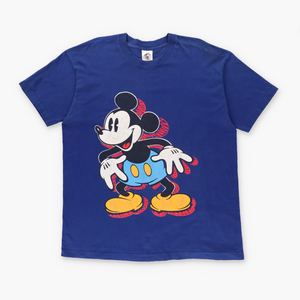 DISNEY MICKEY & CO Blue Single Stitch Scribble Tee USA Made (XXL)