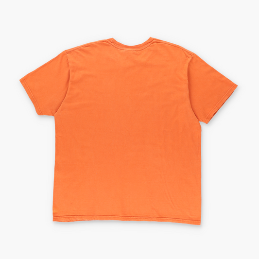 NIKE Orange & White Embroidered Swoosh Logo Classic Tee (XL)
