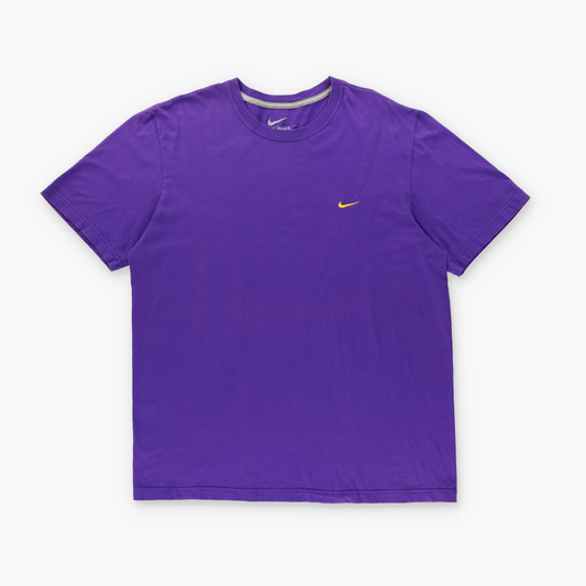 NIKE Purple & Yellow Regular Fit Embroidered Swoosh Logo Tee (XL-XXL)