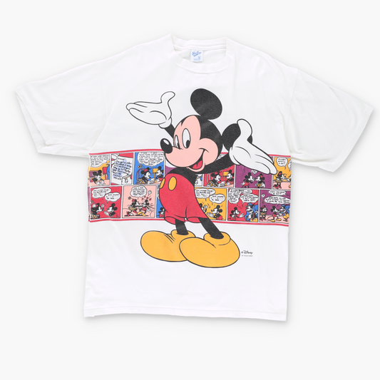 DISNEY Mickey Mouse Comic Strip Graphic T-Shirt USA Made (XL)