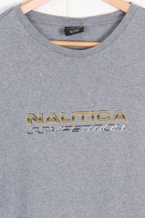 NAUTICA Competition  Grey & Yellow Spell Out Canadian Made Tee (XL)