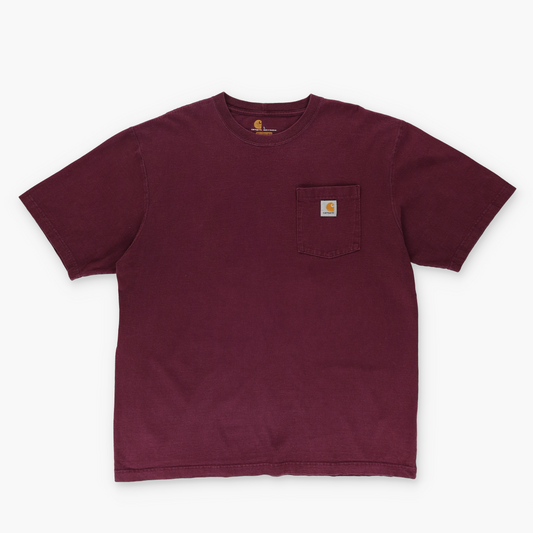 CARHARTT Maroon 'Original Fit' Pocket T-Shirt (L)