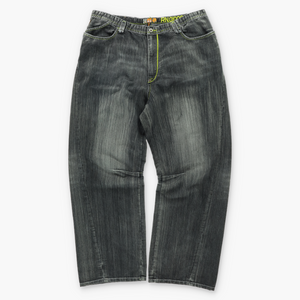 AKADEMIKS Embroidered Y2K Patch Grey Jeans (42)