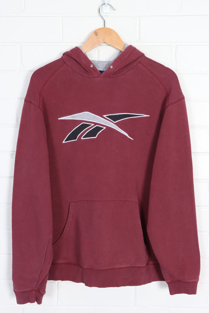 REEBOK Maroon Big Logo Hoodie (M) - Vintage Sole Melbourne