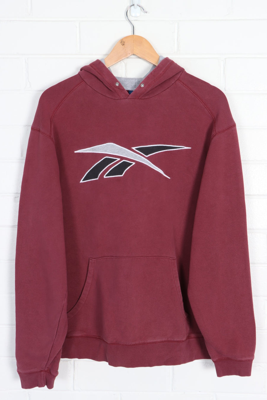 REEBOK Maroon Big Logo Hoodie (M) - Vintage Sole Melbourne