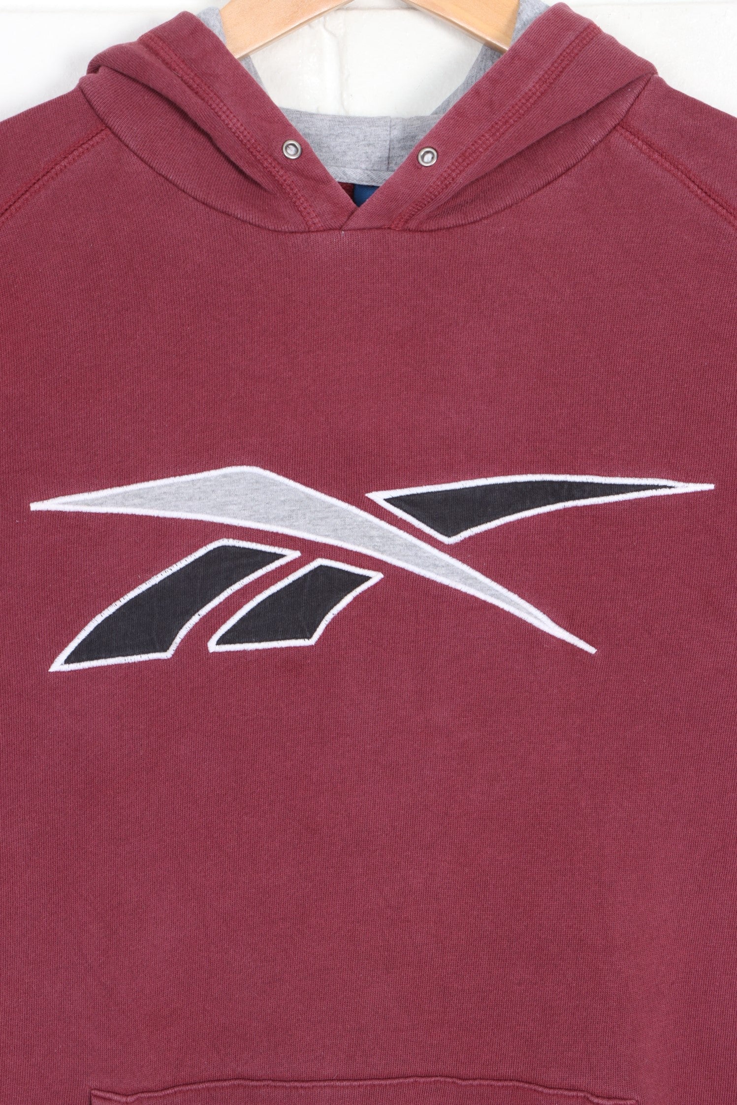 REEBOK Maroon Big Logo Hoodie (M) - Vintage Sole Melbourne
