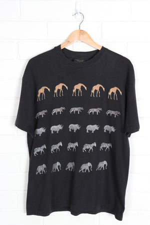 Safari Animals Single Stitch Graphic Tee USA Made (L) - Vintage Sole Melbourne