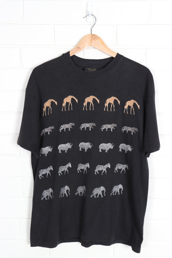 Safari Animals Single Stitch Graphic Tee USA Made (L) - Vintage Sole Melbourne