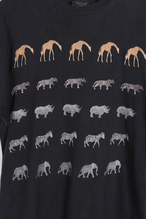 Safari Animals Single Stitch Graphic Tee USA Made (L) - Vintage Sole Melbourne