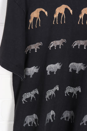 Safari Animals Single Stitch Graphic Tee USA Made (L) - Vintage Sole Melbourne