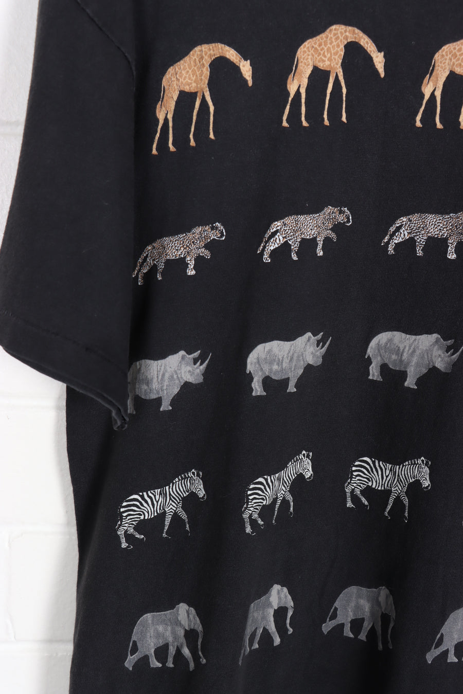Safari Animals Single Stitch Graphic Tee USA Made (L) - Vintage Sole Melbourne