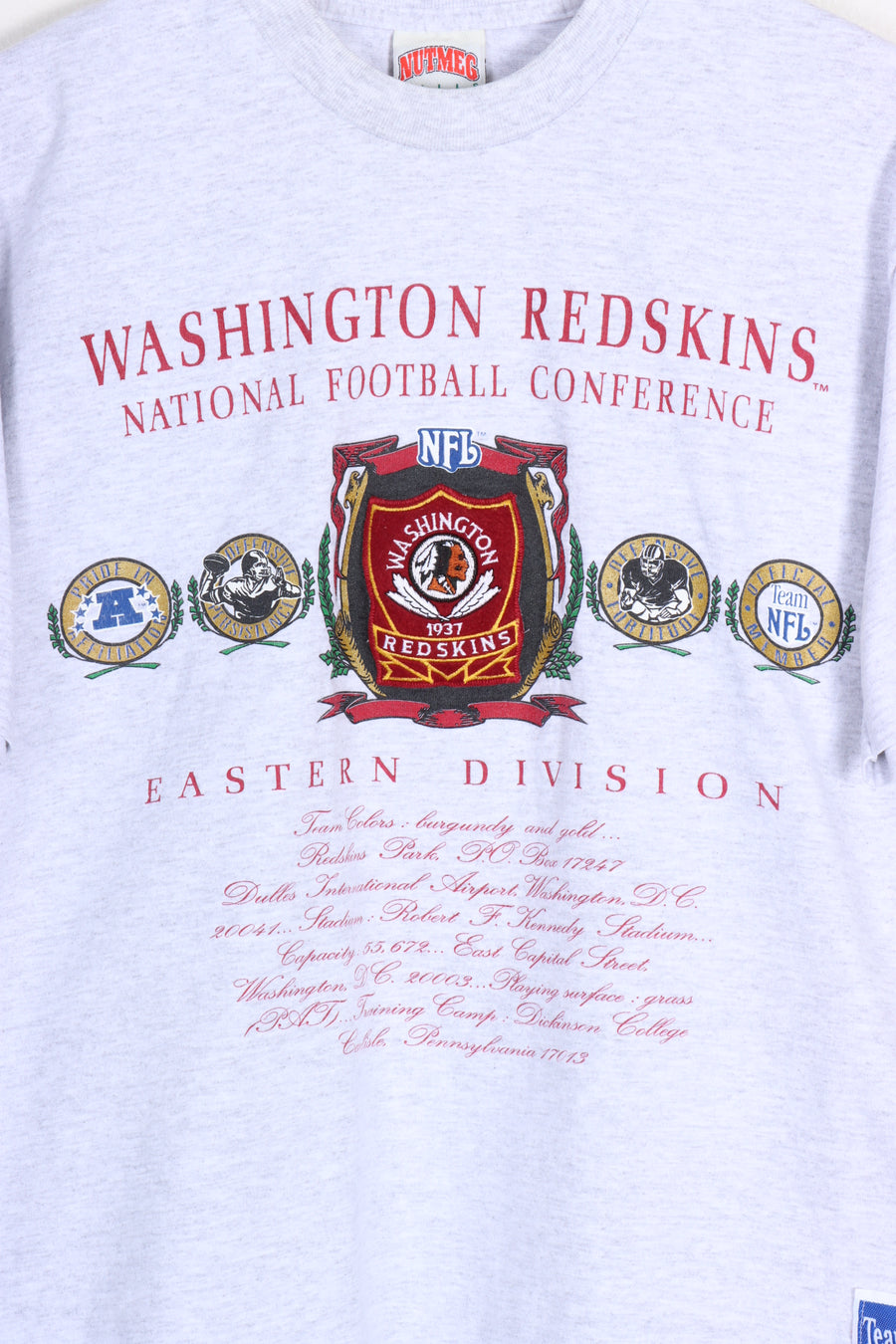 NFL Washington Redskins Nutmeg Patch Logo Single Stitch Tee USA Made (M)