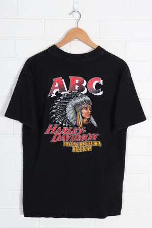 Vintage 1997 HARLEY DAVIDSON ABC Michigan Front Back Tee (L)