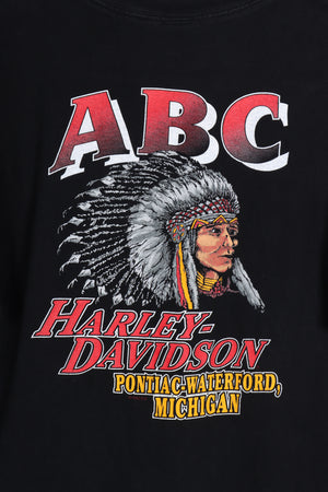 Vintage 1997 HARLEY DAVIDSON ABC Michigan Front Back Tee (L)